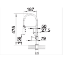 Blanco CATRIS-S Flexo PVD steel 525792
