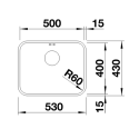 Blanco Комплект нерж. мойка SUPRA 500-U 518205+смеситель MILA 519414