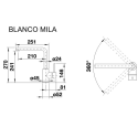 Blanco Комплект нерж. мойка SUPRA 500-U 518205+смеситель MILA 519414