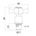Кран-букса для змішувача Lidz Repair 22 1/2 пара LDREP22CRM22151 Chrome