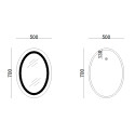 Дзеркало Lidz Vida 700х500 з LED-підсвічуванням Touch, з антизапотіванням, з димером, рег. яскравості LD78LF5070