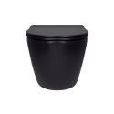 Унітаз підвісний Qtap Robin New Ultra Quiet безобідковий з сидінням Soft-close MATT BLACK QT13332381АSMB