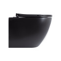 Унітаз підвісний Qtap Robin New Ultra Quiet безобідковий з сидінням Soft-close MATT BLACK QT13332381АSMB