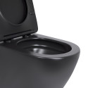 Унітаз підвісний Qtap Robin New Ultra Quiet безобідковий з сидінням Soft-close MATT BLACK QT13332381АSMB