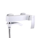Змішувач для ванни Qtap Swan Cascada з поворотним виливом (з душовим гарнітуром) QTSWA260CRW45569 Chrome/White