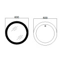 Дзеркало Qtap Taurus R600 з LED-підсвічуванням Touch, з антизапотіванням, з димером, рег. темп. кольору (3000-6500K) QT2478R607
