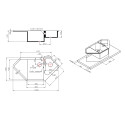 Кухонна мийка з додатковою чашею Lidz 1000x500/225 WHI-01 (LIDZWHI011000500225)