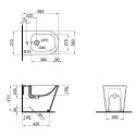 Біде підлогове Qtap Stork/Swan 560х360х410 White QT15443378W