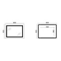 Дзеркало Lidz Kubis 800х600 з LED-підсвічуванням Touch, з антизапотіванням, з димером, рег. яскравості LD78LF9047400
