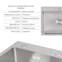 Комплект Lidz Handmade H5845 Мийка для кухні інтегрована Brushed у комплекті з дозатором + Lidz K01G Корзина для кухонної мийки