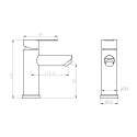 Змішувач для раковини Brinex Pure 001F низький Nickel BRIPUR001FNKL