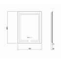Дзеркало Qtap Mideya (DC-F936) 500х800 з LED-підсвічуванням Touch, з антизапотіванням, з годинником, димером, рег. яскравості QT2078F936W