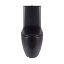 Унітаз підлоговий Qtap Robin Ultra Quiet безобідковий з сидінням Soft-close MATT BLACK QT13226083AMB