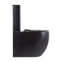 Унітаз підлоговий Qtap Robin Ultra Quiet безобідковий з сидінням Soft-close MATT BLACK QT13226083AMB