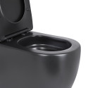 Унітаз підлоговий Qtap Robin Ultra Quiet безобідковий з сидінням Soft-close MATT BLACK QT13226083AMB