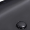 Комплект Qtap Robin: Раковина накладна прамокутна 610x400x145 мм Matt Black + Донний клапан PU03