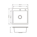 Мийка для кухні інтегрована Lidz Handmade H5050G (LDH5050GPVD43620) Brushed Grey PVD 3,0/1,0 мм