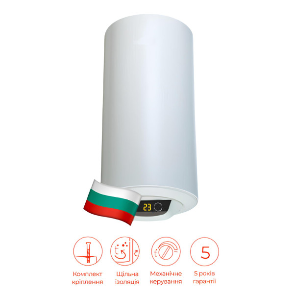 Бойлер DJOUL круглий LED механічне керування 100л/2000 W сухий тен (Y33-D/DRY 100L)