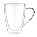 Набір чашок з ручками і подвійними стінками ARDESTO, 430мл, 2шт, боросилікатне скло, прозорий