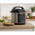 Мультиварка-скороварка Gorenje, 1000Вт, чаша-6л, електронне керув., 8 програм, метал/пластик, чорний-нерж