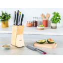 Набір ножів Tefal Fresh Kitchen, дерев'яна колода, 5шт, нержавіюча сталь, пластик, дерево, чорний