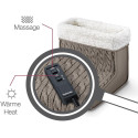 Електрогрілка Beurer для ніг, 32х26х26см, 15Вт, 2 режими, функція масажу, плюш, біло-коричневий