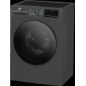 Пральна машина Beko фронтальна, 8кг, 1400, A, 50см, дисплей, пар, інвертор, темно-сірий