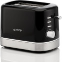 Тостер Gorenje 850Вт, підігрів, розморожування, пластик, чорний