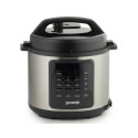 Мультиварка-скороварка Gorenje, 1000Вт, чаша-6л, електронне керув., 8 програм, метал/пластик, чорний-нерж