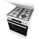 Плита Gorenje комбінована, 71л, 60x60см, дисплей, чавун,з кришкою, програматор IconLed, білий