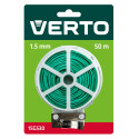 Дріт садовий Verto, ПВХ-оболонка, з обрізувачем, 0.15смх50м, зелений