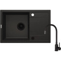 Набір для кухні Deante Corio, гранітна мийка з крилом + зміш. графіт