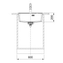 Мийка кухонна Franke Maris, фраграніт, прямокутник, без крила, 560х510х200мм, чаша - 1, врізна, MRG 610-52 TL, сахара