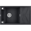 Мийка кухонна Deante Magnetic, граніт, прямокутник, з крилом, 820х500х219мм, чаша - 1, накладна, металічний графіт