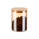 Банка для зберігання ARDESTO Golden Moon, 540мл, скло, бамбук, кругла, золотистий