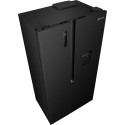 Холодильник SBS Gorenje, 179х62х92см, 2 двері, 344(197)л, А+, NF+, Інв., Зона св-ті, диспенсер, генератор льоду, Зовн. Диспл, чорний