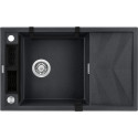 Мийка кухонна Deante Magnetic, граніт, прямокутник, з крилом, 820х500х219мм, чаша - 1, накладна, металічний графіт