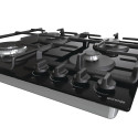 Варильна поверхня Gorenje газова на склі, 60см, чавун, чорний