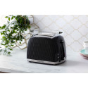 Тостер Russell Hobbs Honeycomb 850Вт, широкі слоти, пластик, чорний