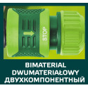 Конектор для шланга Verto, 1/2"-5/8", з аквастопом, двокомпонентний, прогумований, антиковзкий