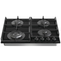 Варильна поверхня Gorenje газова на склі, 60см, чавун, чорний