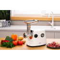 М'ясорубка ARDESTO, 1600Вт, 1.6кг/хв, 3 решітки, насадка для ковбас, кеббе, 3 терки, пластик, біло-сріблястий