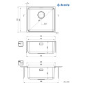 Мийка кухонна Deante Egeria, нерж.сталь, прямокут., без крила, 490x440x230мм, чаша - 1, врізна/під стільницю, матова сталь