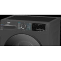 Пральна машина Beko фронтальна, 8кг, 1400, A, 50см, дисплей, пар, інвертор, темно-сірий