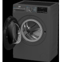 Пральна машина Beko фронтальна, 8кг, 1400, A, 50см, дисплей, пар, інвертор, темно-сірий