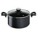Каструля з кришкою Tefal Unlimited, 24см, 5.3л, алюміній, бакеліт, скло, чорний