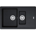 Мийка кухонна Franke Basis, фраграніт, прямокутник, з крилом, 780х500х200мм, чаша - 2, накладна, BFG 651-78, онікс