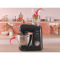 Кухонна машина Tefal Bake Partner + 1100Вт, чаша-метал, корпус-пластик, насадок-9, чорний