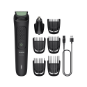 Тример Philips All-in-One Trimmer 3000 Series, для обличчя, голови, носа, акум., насадок-7, сталь, чорний