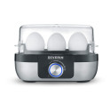 Яйцеварка Severin 270Вт, механічне керування, на 3 яйця, звуков., сигнал, пластик, сіро-чорний
